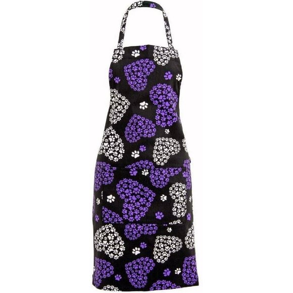 Colorful Paws in My Heart Kitchen Apron + Dog Lovers Kitchen Towel - Picture 2 of 3